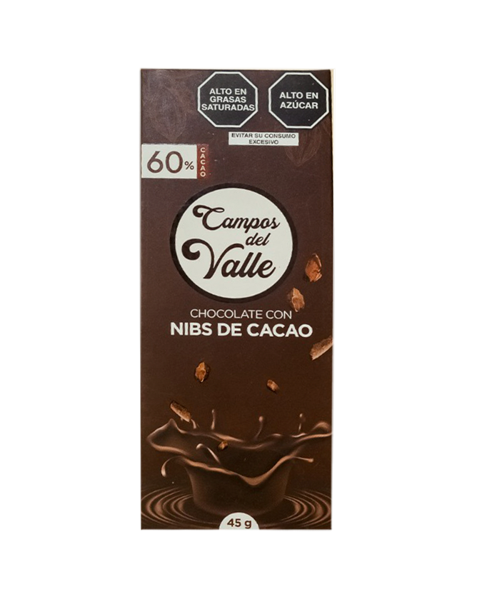 Chocolate con Nibs de Cacao al 60 % Cacao