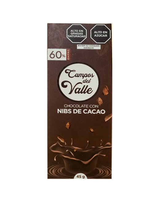 Chocolate con Nibs de Cacao al 60 % Cacao